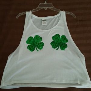 Victoria's Secret PINK brand crop top St. Pattys
