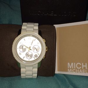 White/gold Michael Kors Chronograph watch