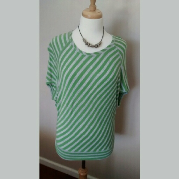 Green/Gray Diagonal Striped Shirt - Picture 1 of 3