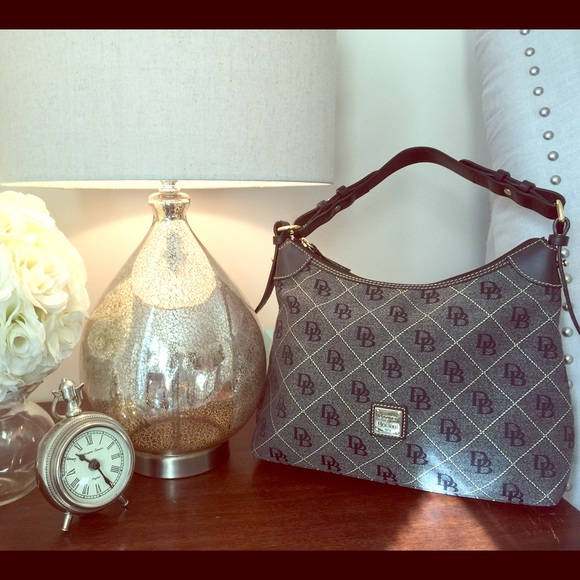 Dooney & Bourke Black Gray Logo Embroidered Purse!