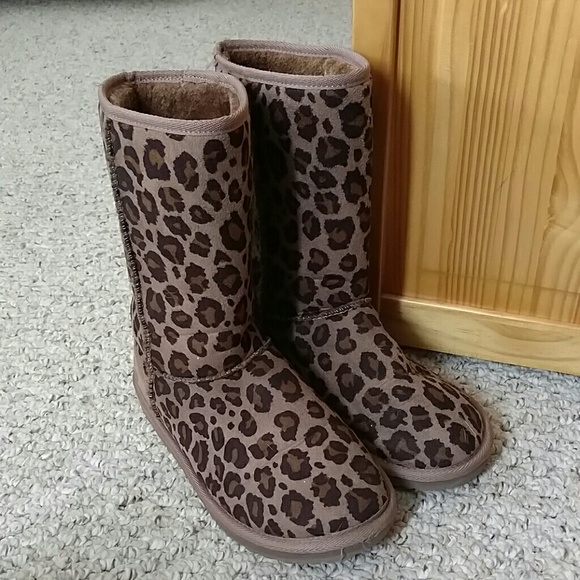 Leopard Print winter faux fur boots