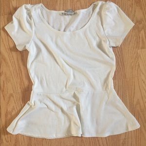 Off white peplum top