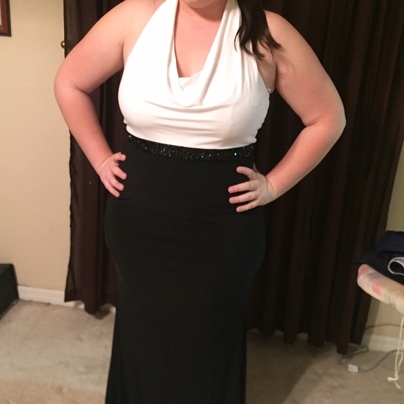 Black and white formal dress