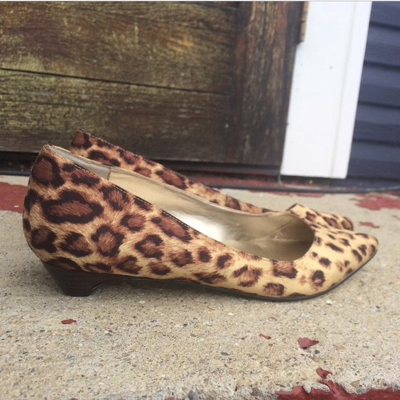 Cheetah Print Kitten Heels with a Pointed Toe