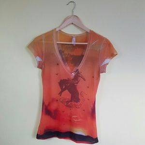 Almost Vintage Graphic Sunset Tee