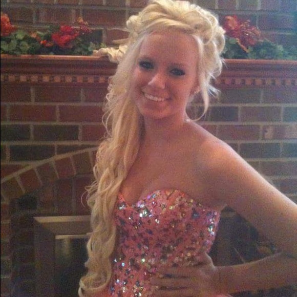 Tangerine party homecoming dress - Picture 2 of 4