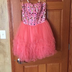 Tangerine party homecoming dress