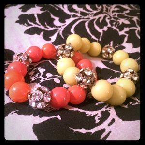 JCrew Set of 2 Bead/Crystal Bracelets