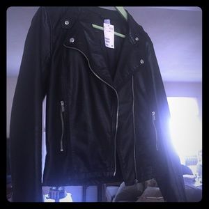 Black leather jacket
