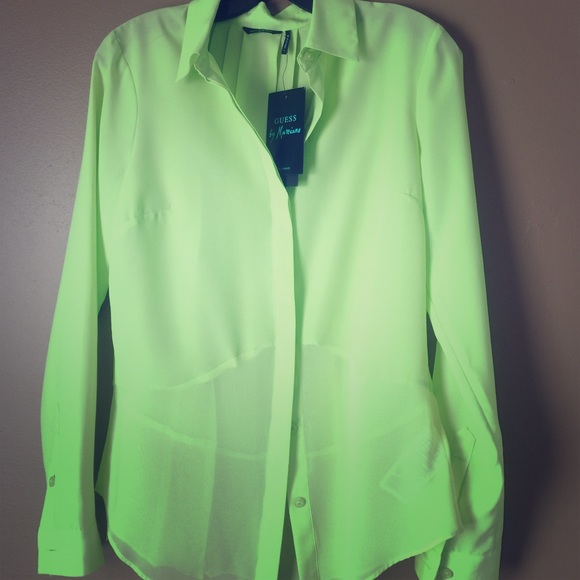 Long sleeve Lime Green button up