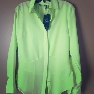 Long sleeve Lime Green button up