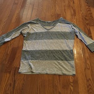 GAP heathered grey striped short sleeve