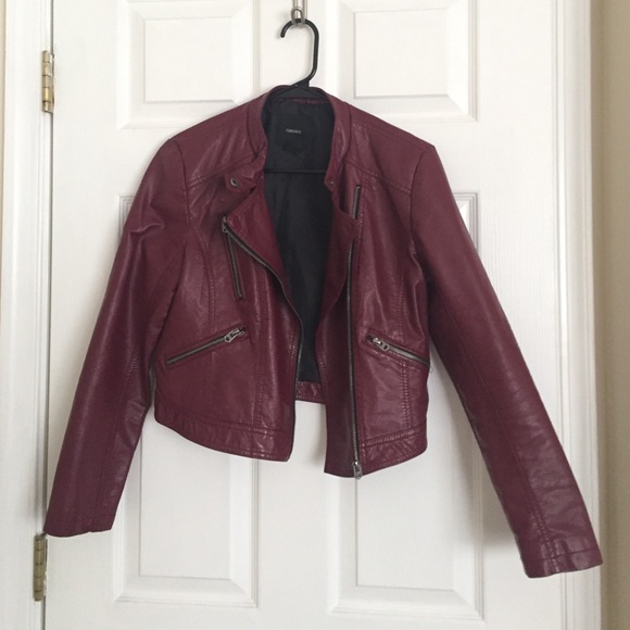 Red faux Leather Jacket