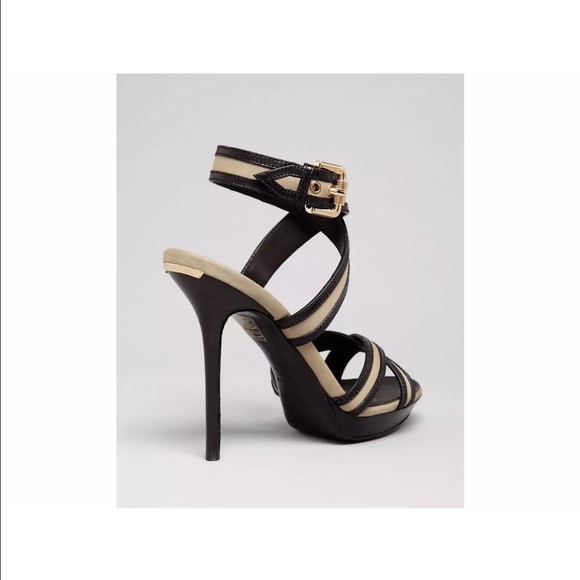 Burberry Dalston Canvas & Leather Platform Sandals - Picture 2 of 4