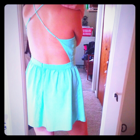Teal/aqua blue sun dress