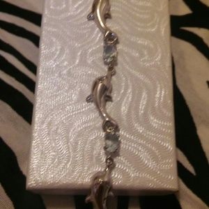 Aquamarine Dolphin Bracelet