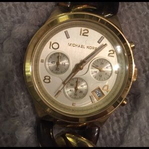Authentic Michael Kors tortoise braid watch!