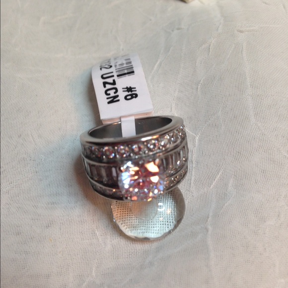 2 ct Stainless Steel Brilliant CZ Ring - Picture 4 of 7