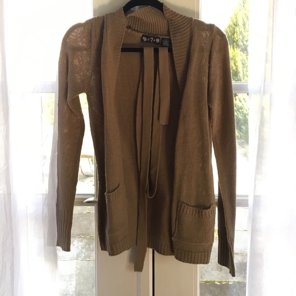 Open Cardigan With Waist Tie