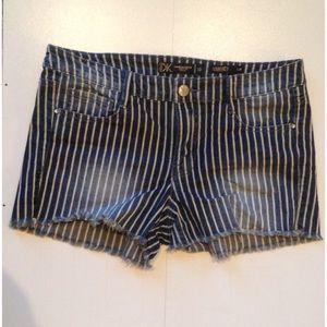 Striped Jean shorts