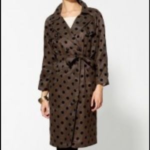 Piperlime polka dot trench coat Sz M NWT
