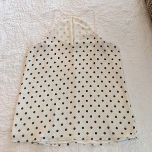 Express b&w polka dot silky tank