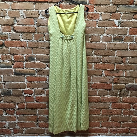 Light lime 1960's cocktail dress