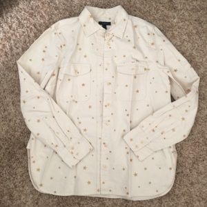 J. Crew star print ecru button down