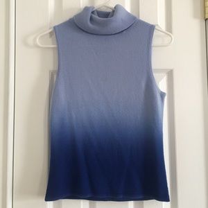 Takeout Tops - Blue Ombré Sleeveless Turtleneck Takeout Tops - Blue Ombré Sleeveless Turtleneck