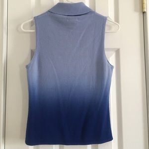 Takeout Tops - Blue Ombré Sleeveless Turtleneck Takeout Tops - Blue Ombré Sleeveless Turtleneck