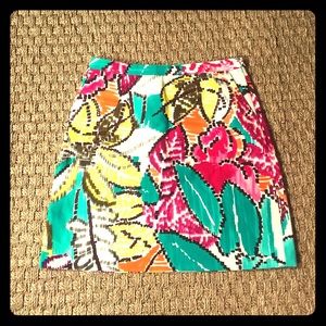 Milly multi color printed cotton skirt. Size 6.