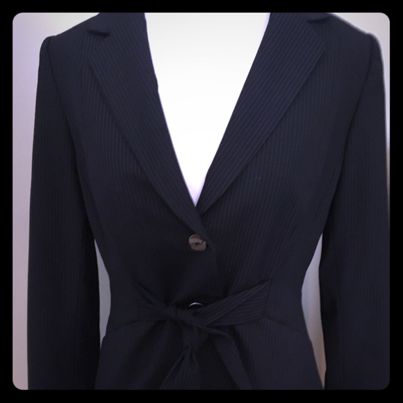 Ladies Navy Pinstripe Suit