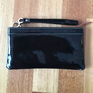 Kate Spade Black patent leather wristlet wallet