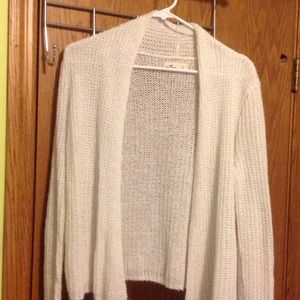 White Hollister sparkly sweater.