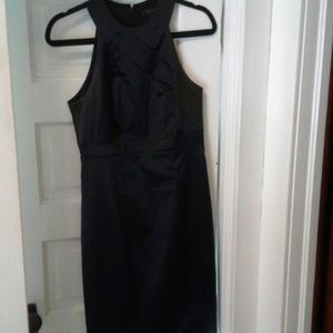 Black satin slim fit LBD