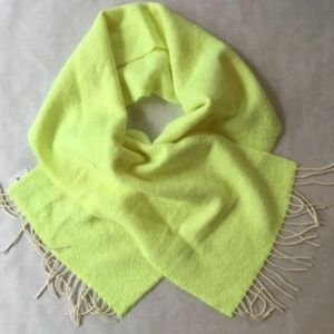 Mohair Herringbone Neon Yellow Scarf