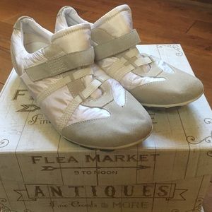 Steve Madden Leather/nylon White Taupe Sneakers,10