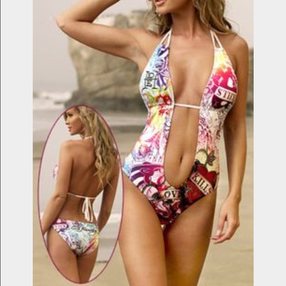 🚨SOLD🚨 Ed Hardy Love Kills Monokini Bikini