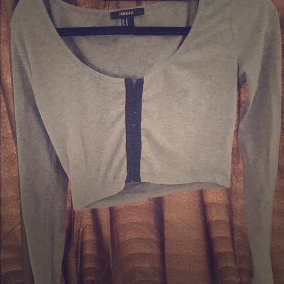 Sexy long sleeve front open crop top