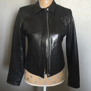 Black leather jacket