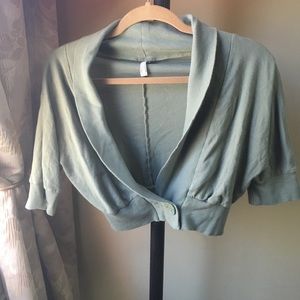 Old Navy Sage Green Cropped 2 Button Coverup, S
