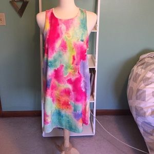 Watercolor print dress