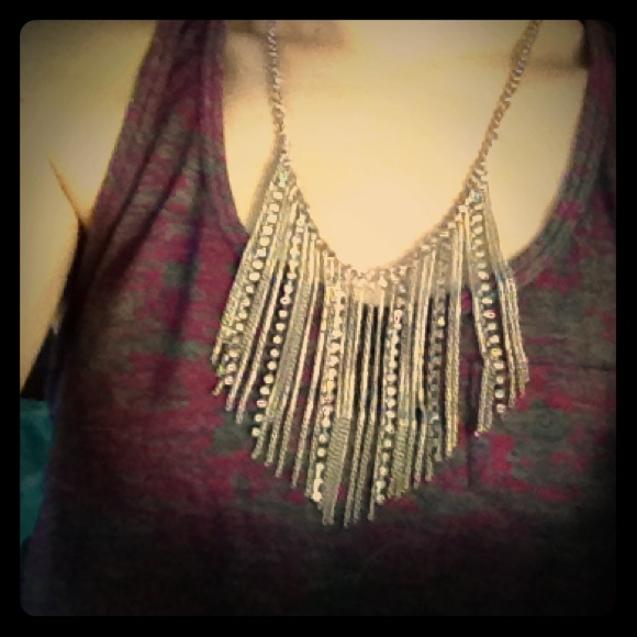 Icing diamond/chain drop necklace