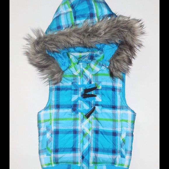 Junior's Blue/White Plaid Vest from Justice