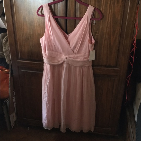 Donna Morgan Jessie Silk Chiffon Dress, Blush, 14