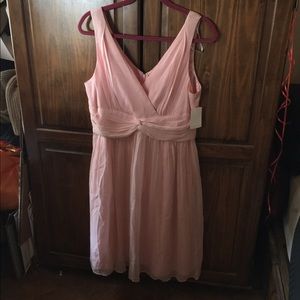 Donna Morgan Jessie Silk Chiffon Dress, Blush, 14