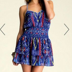 Smocked waist print spagetti strap dress