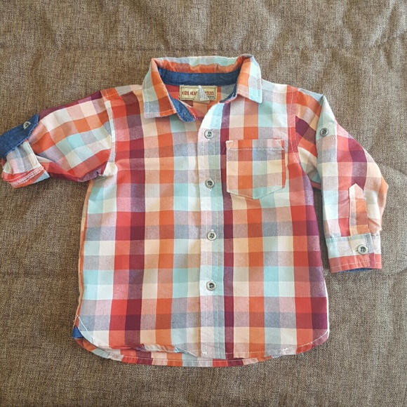 Boys plaid button down shirt