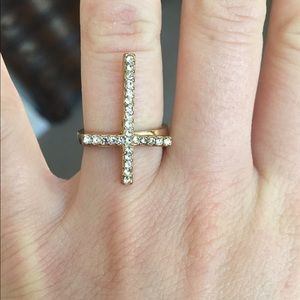 Gold cross ring