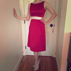 Apple Red Boat Neck Cocktail Bridesmaid Dress